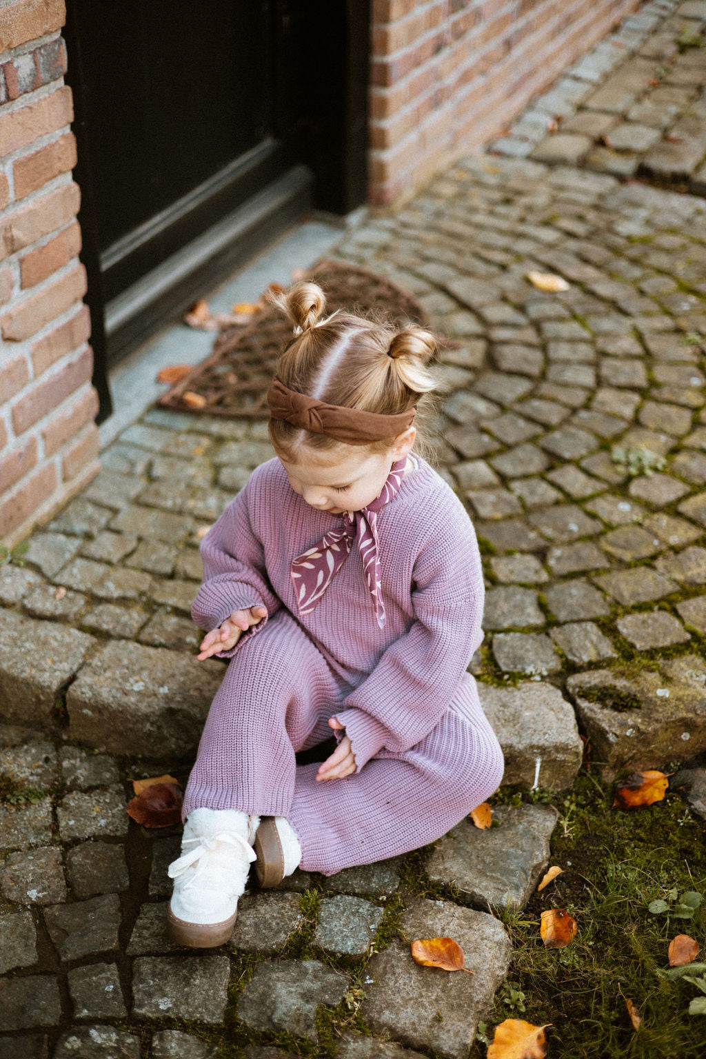 Knit Girls Set β Dusty Mauve