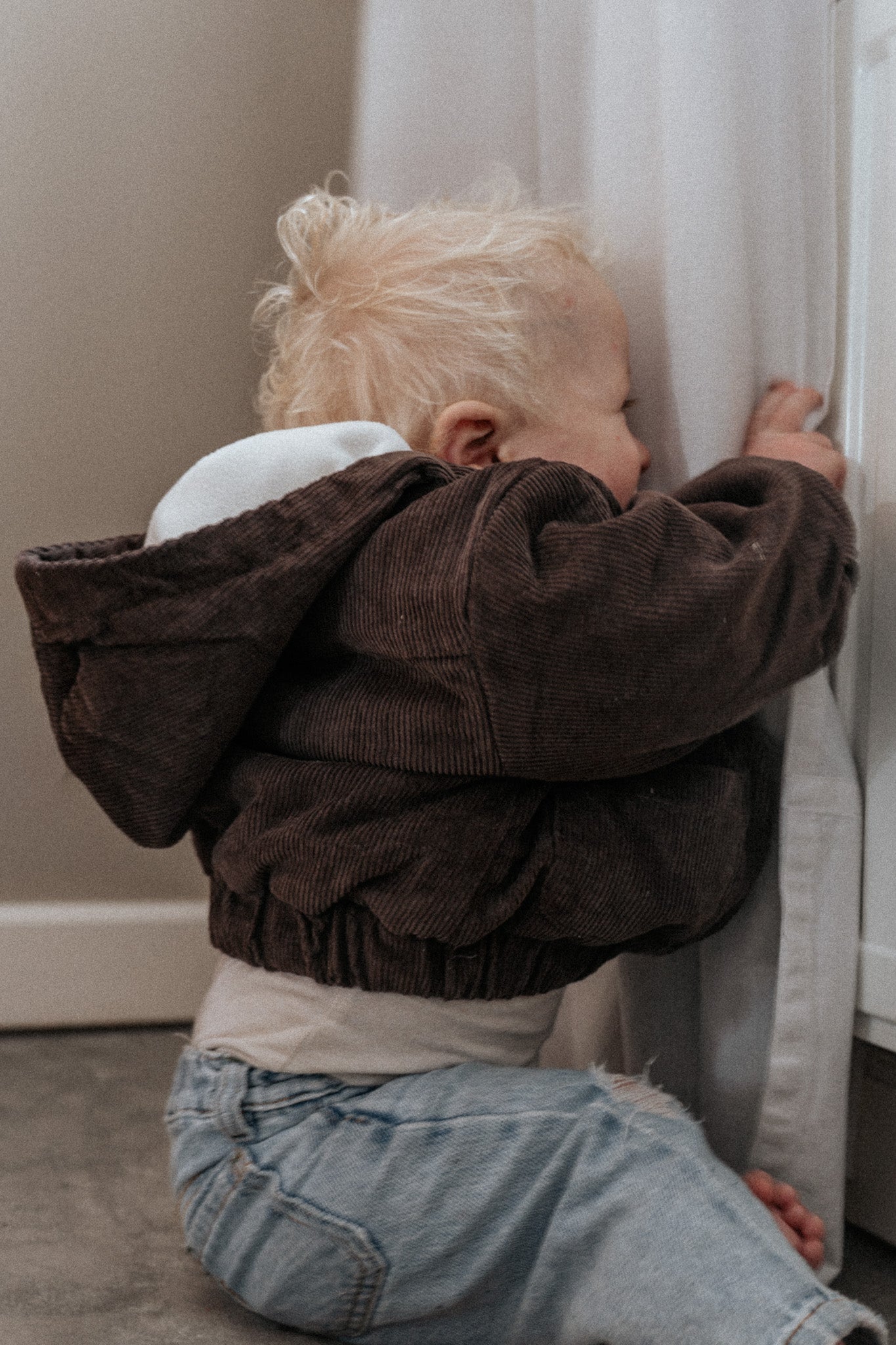 Corduroy Hooded Jacket – Chocolate