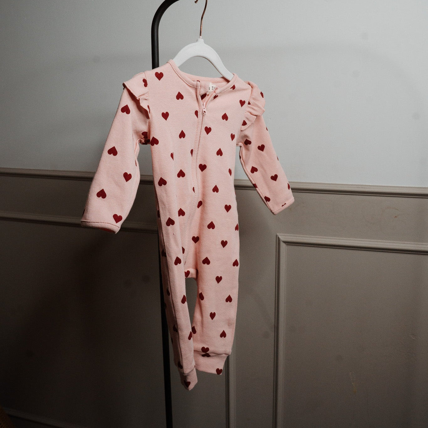 Hartjes set met rits roze