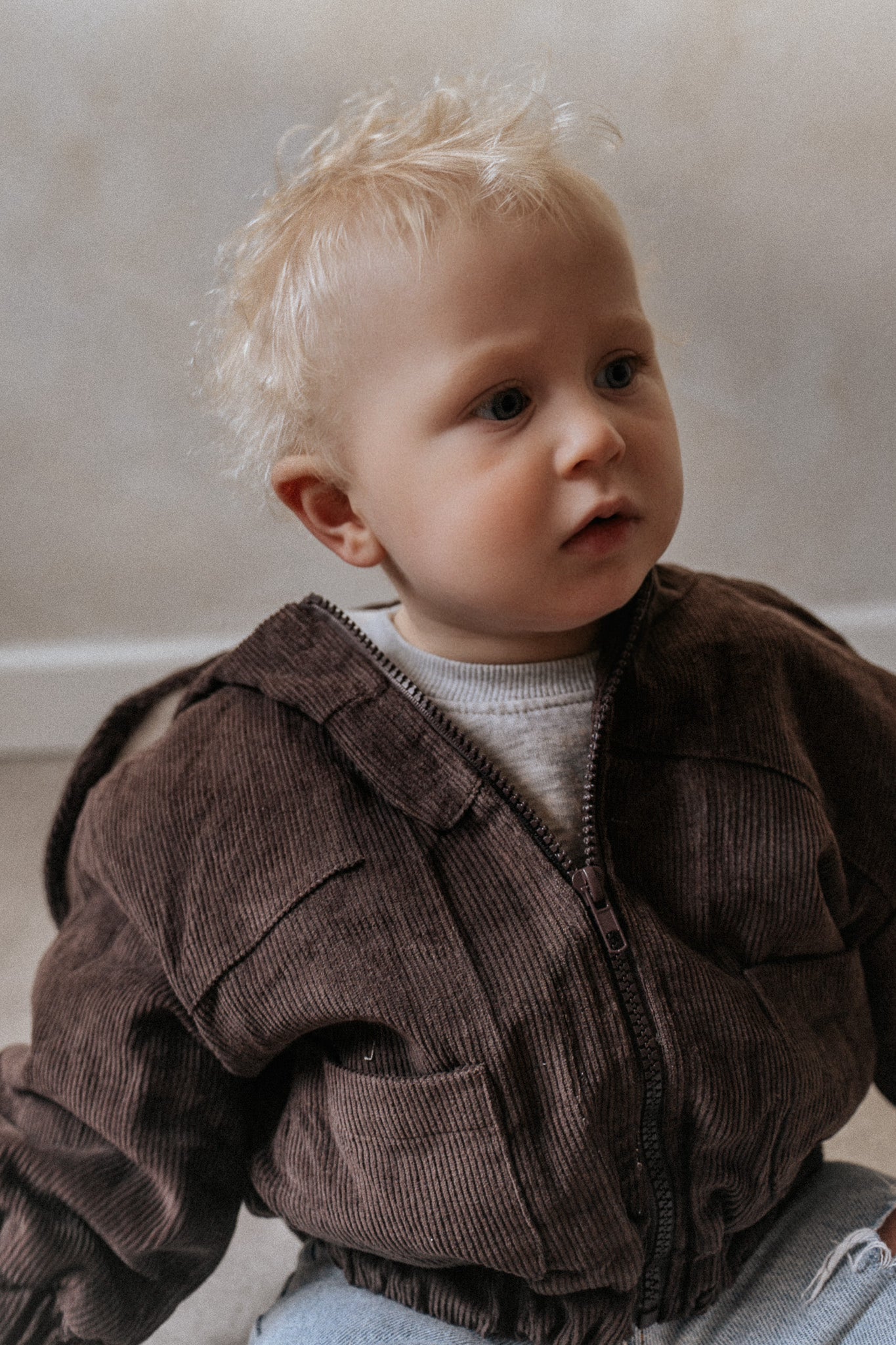 Corduroy Hooded Jacket – Chocolate
