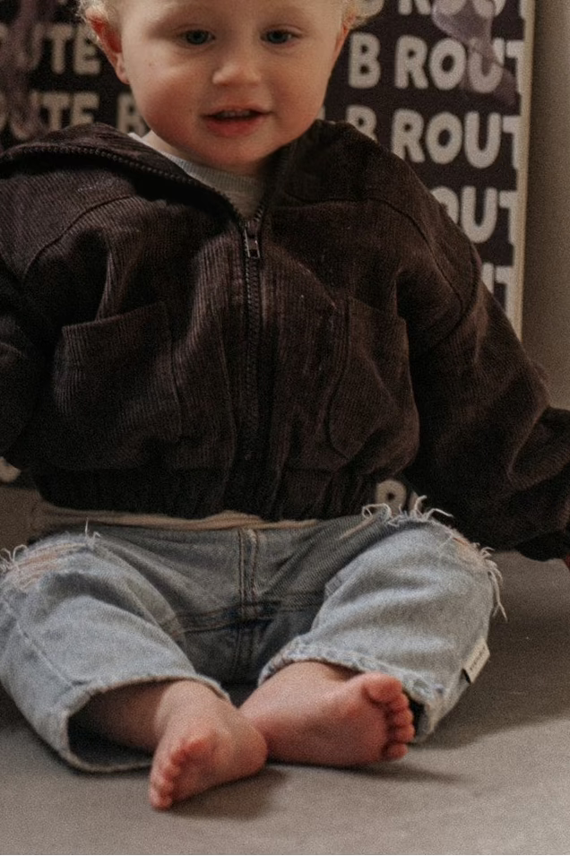 Corduroy Hooded Jacket – Chocolate