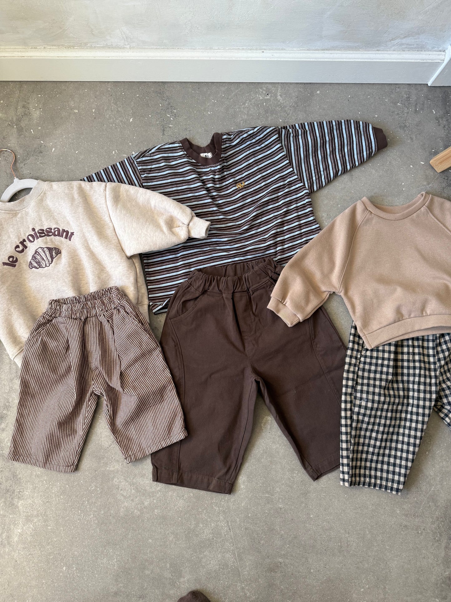 Stoere oversized broek bruin