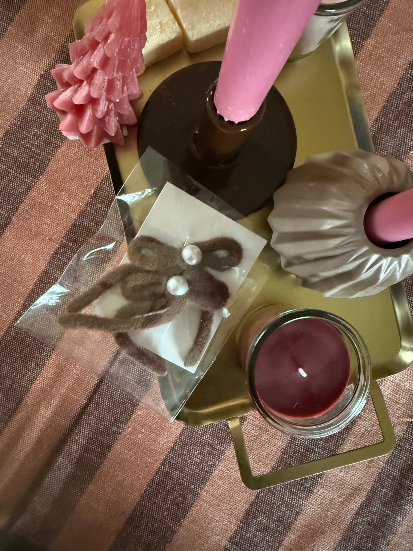 Haarknipje strik set van 2 | Rood en bruin