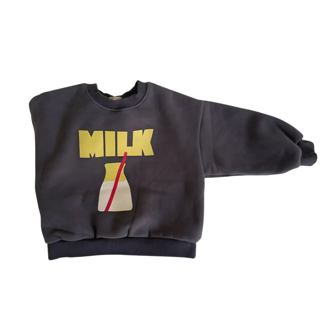 Stoere antracite milk sweater
