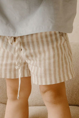 Streep shorts beige