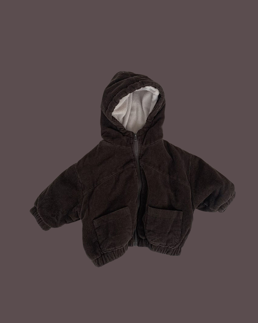 Corduroy Hooded Jacket – Chocolate
