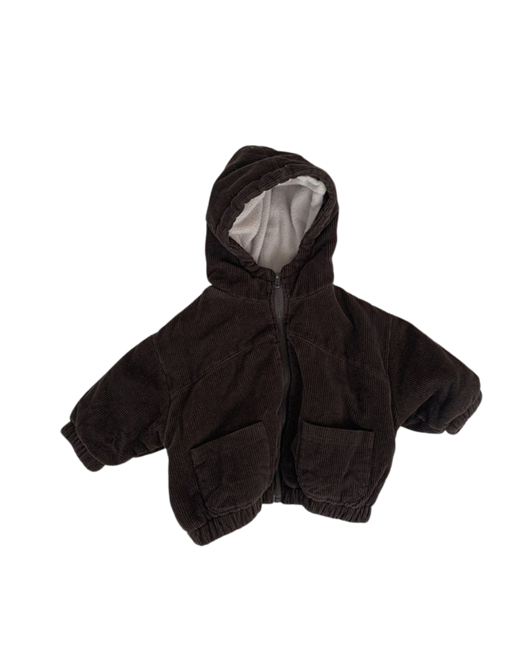 Corduroy Hooded Jacket – Chocolate