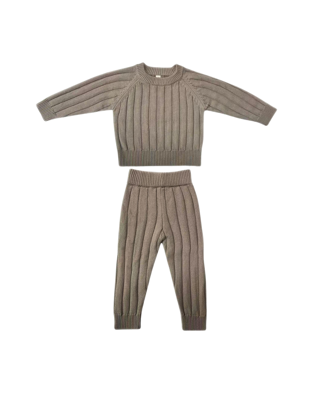 Gestricktes Unisex-Set – Taupe-Greige