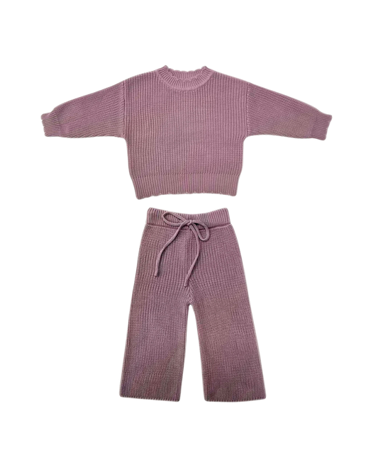 Knit Girls Set – Dusty Mauve