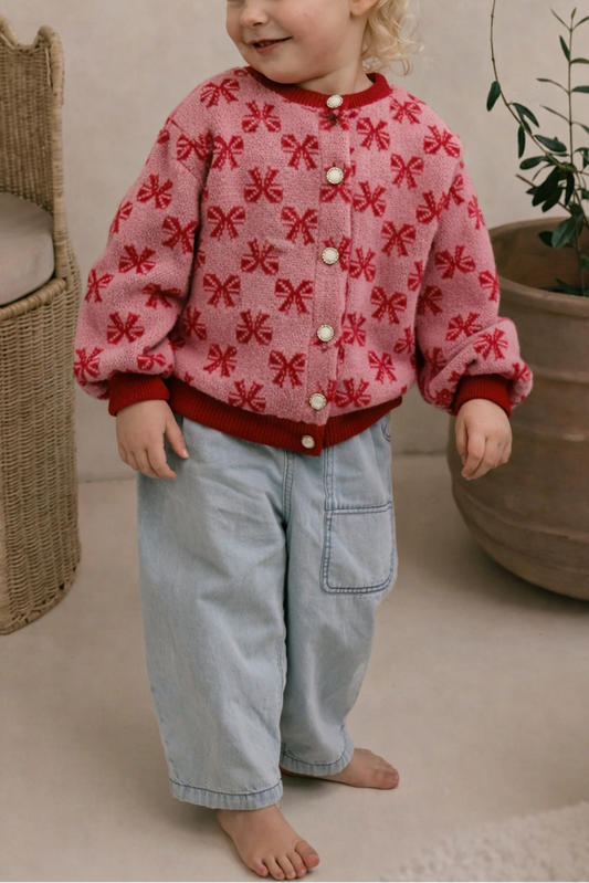 Strik vestje roze/rood