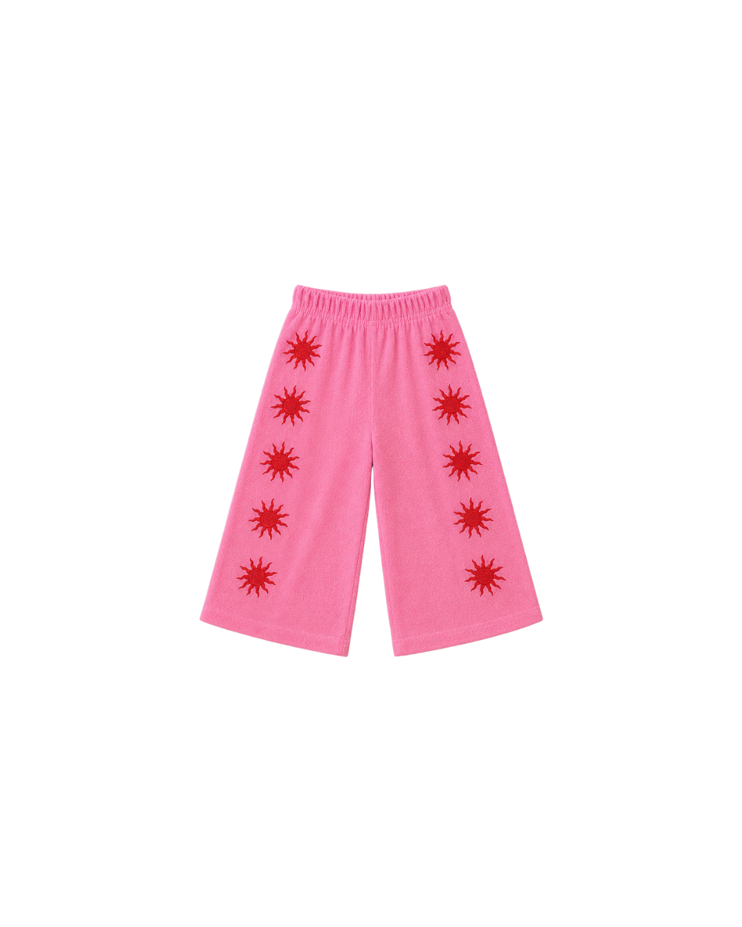Weite Frottee-Hose braun