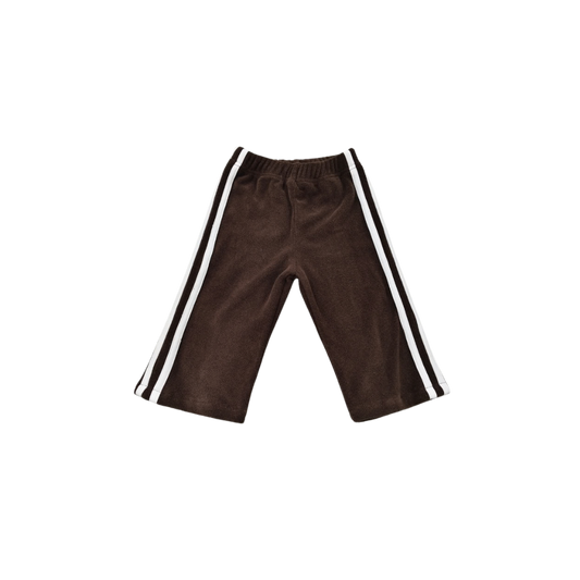 Wide fit badstof broek bruin