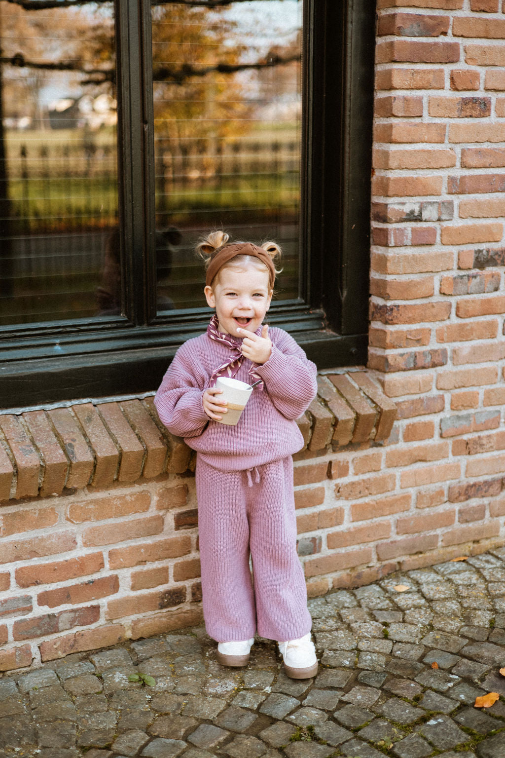 Strick-Mädchen-Set – Dusty Mauve
