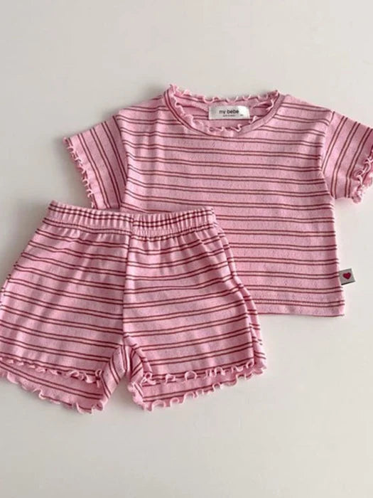 Pink stripe set