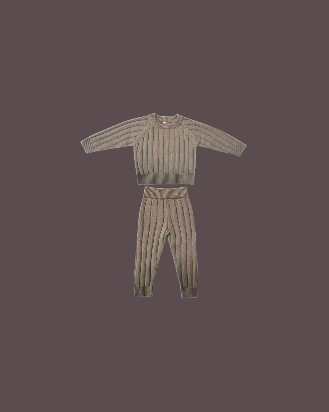 Gestricktes Unisex-Set – Taupe-Greige