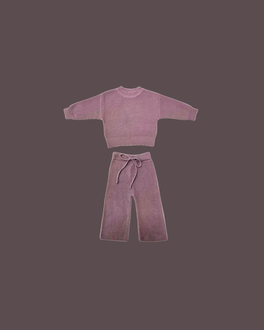 Strick-Mädchen-Set – Dusty Mauve