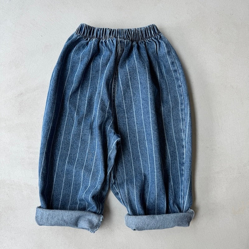 Streep denim pants