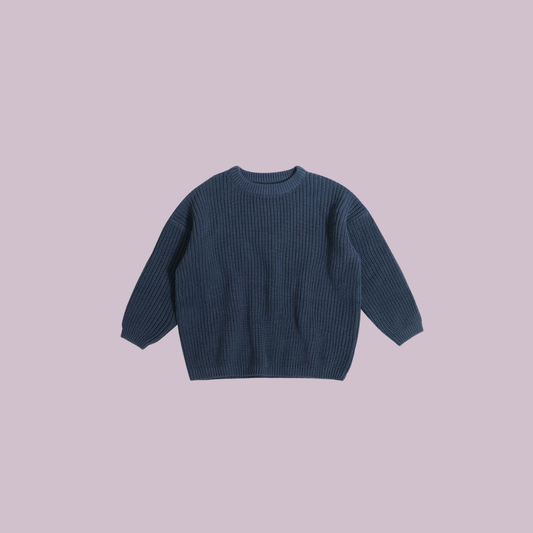 Knitted sweater blue