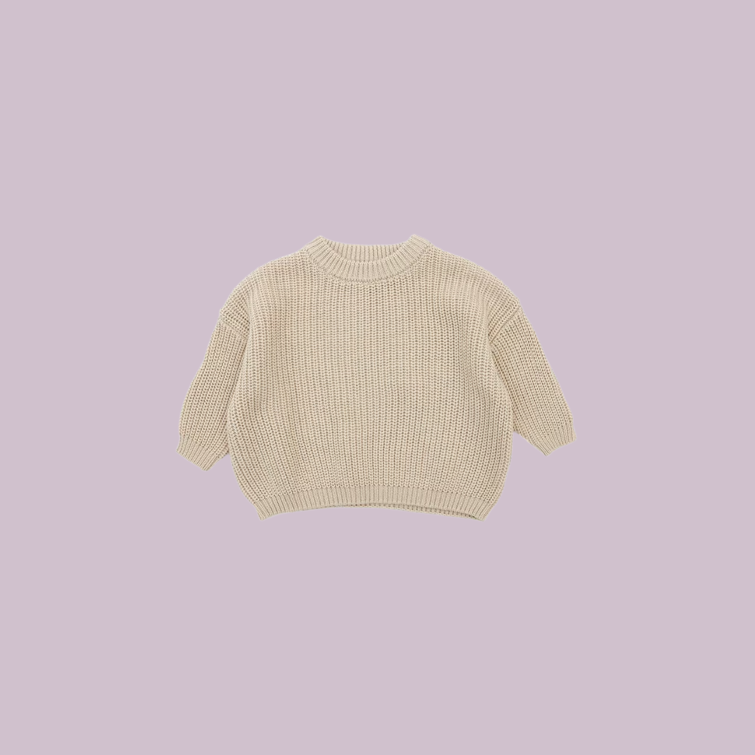 Knitted sweater bruin/beige