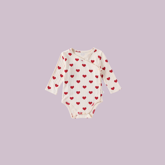 Hartjes romper wit rood