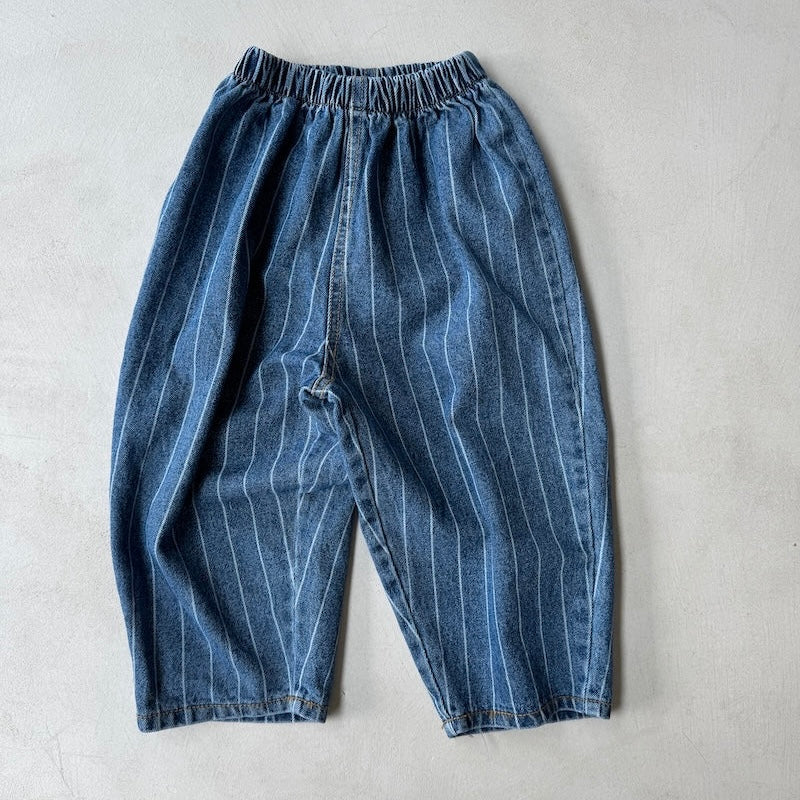 Streep denim pants
