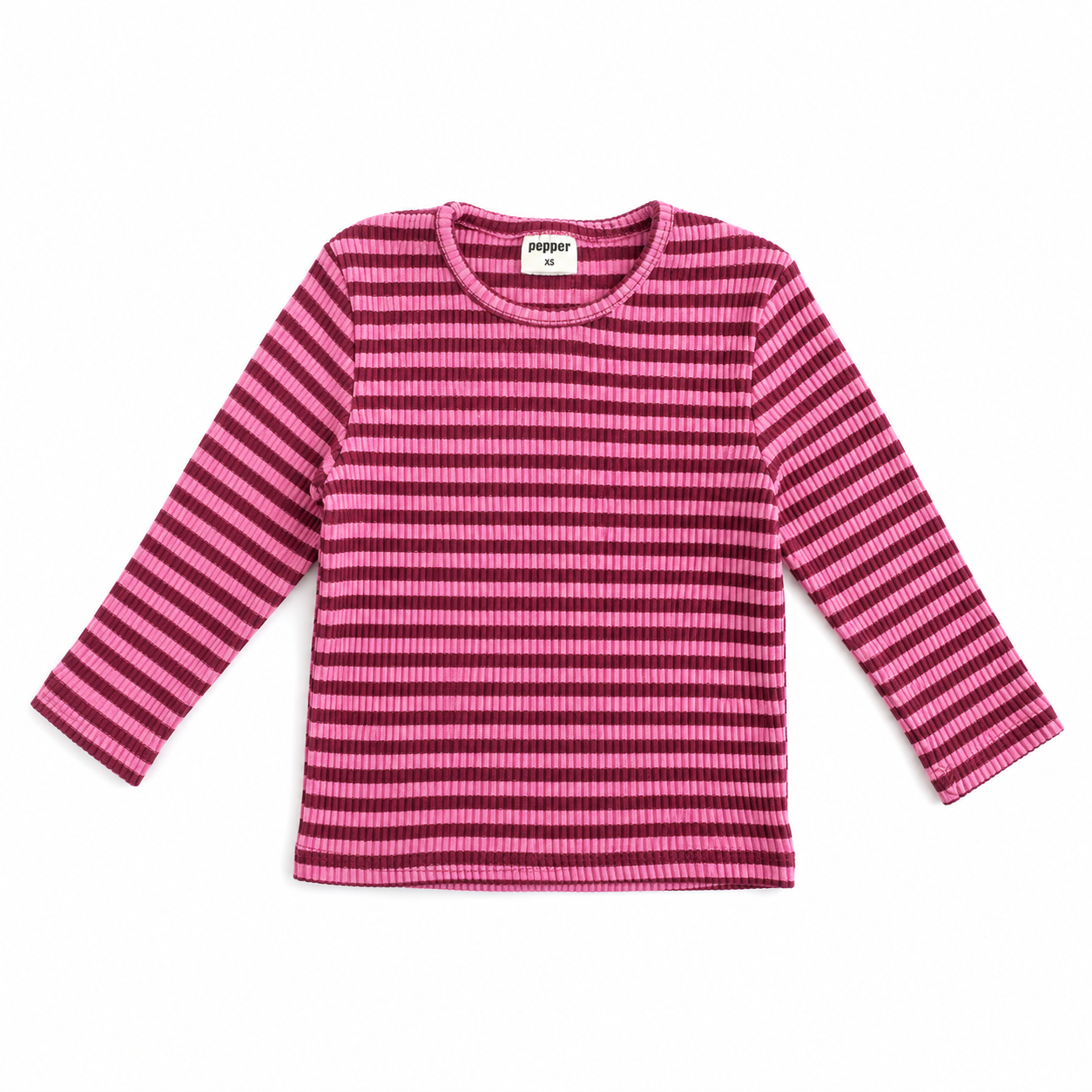 Rib Stripe Longsleeve – Roze