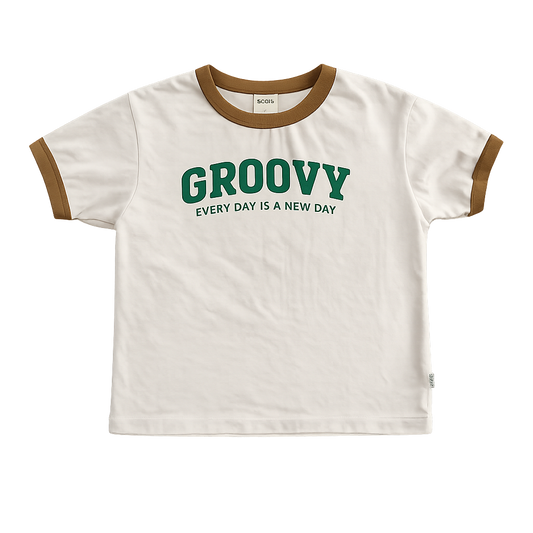 Groovy tee Beige/Bruin 92/98