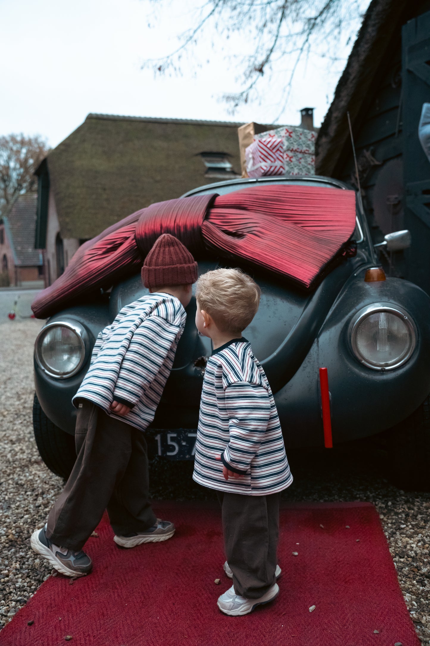 Stoere oversized broek bruin
