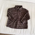 Check blouse brown