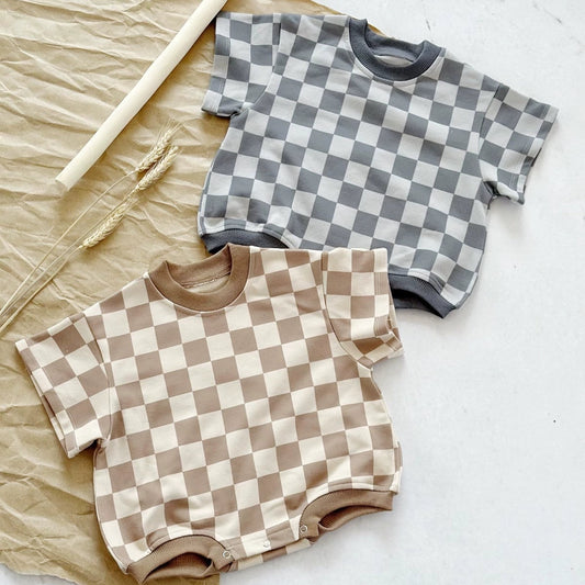 Ruitjes Terry Pakje korte mouw