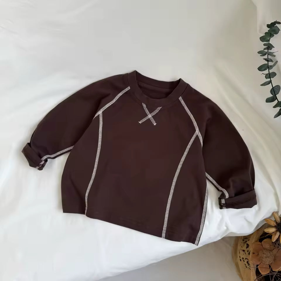 Longsleeve effen (bruin)