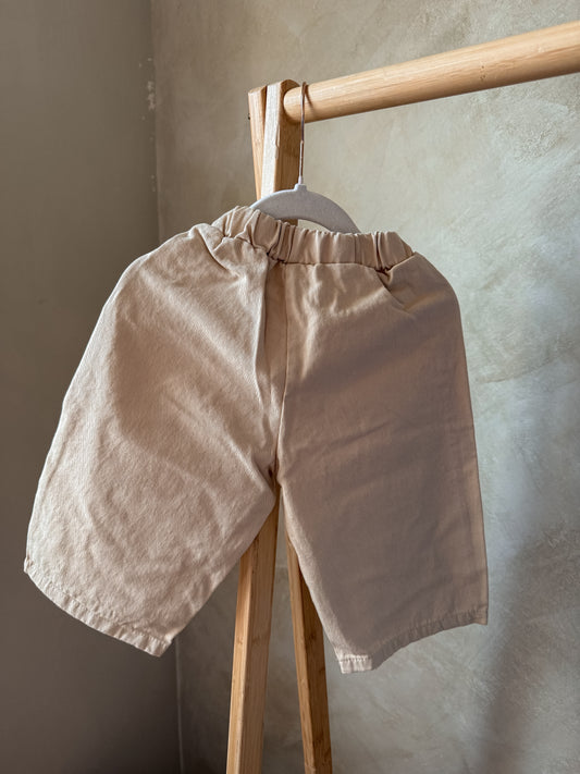 Wide leg beige broek 80/86