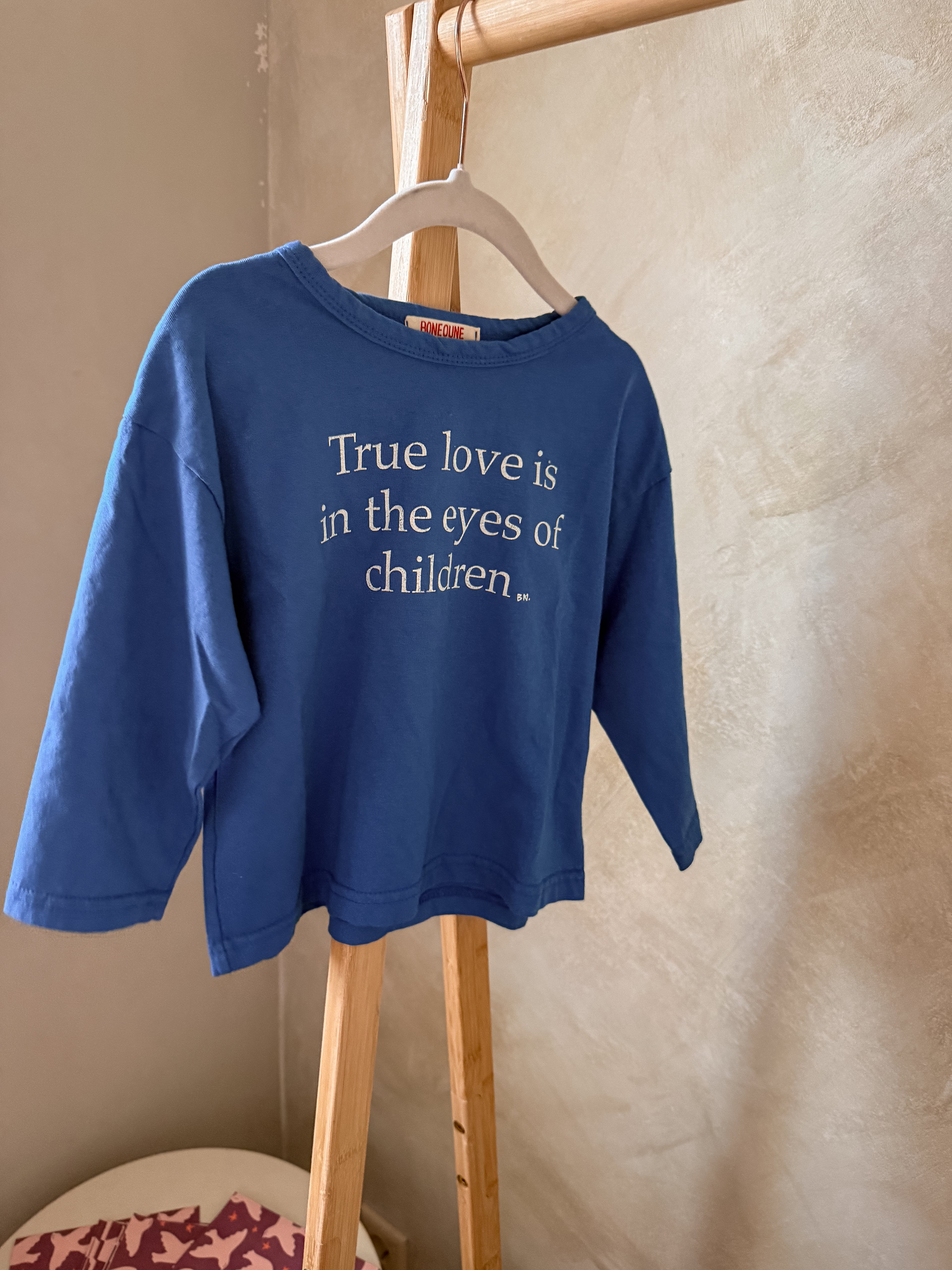 Blauwe longsleeve 80/86