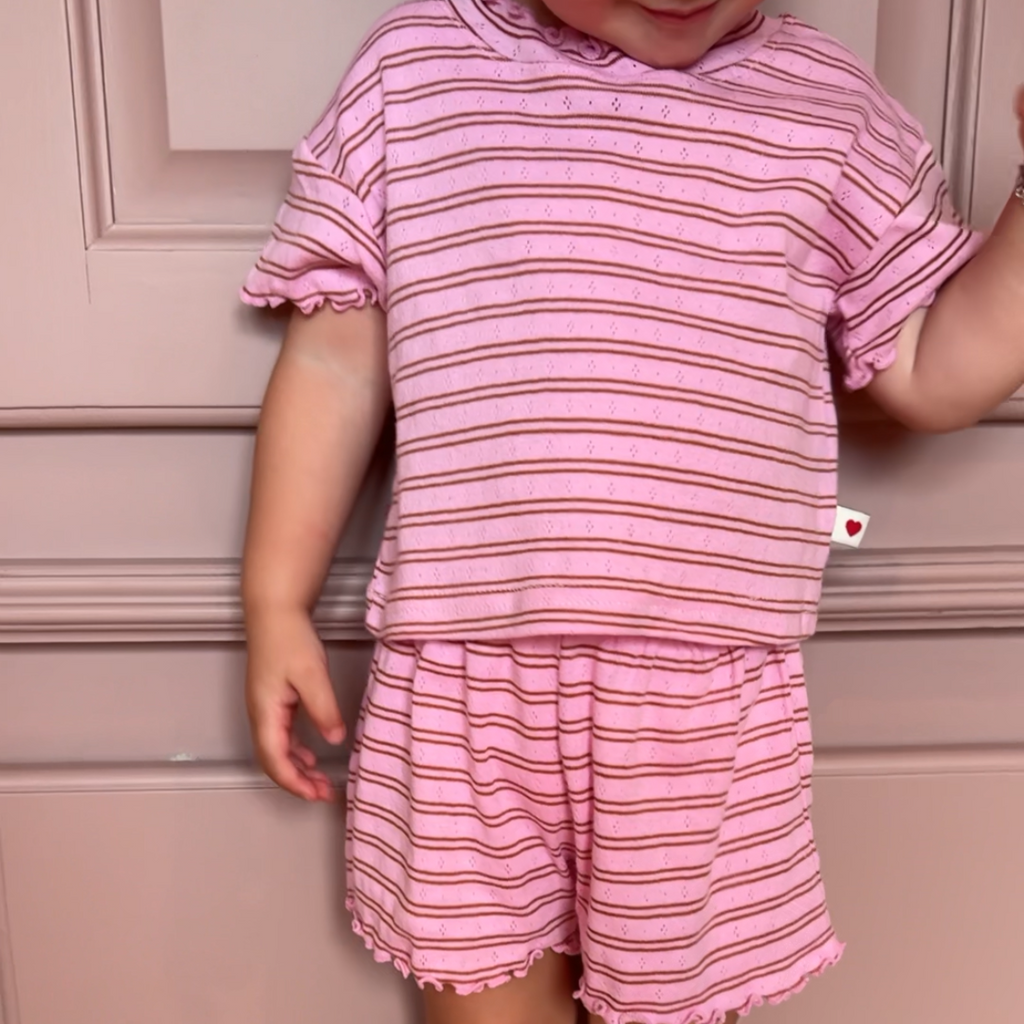 Pink stripe set