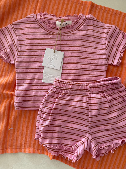 Roze streepset 68/74