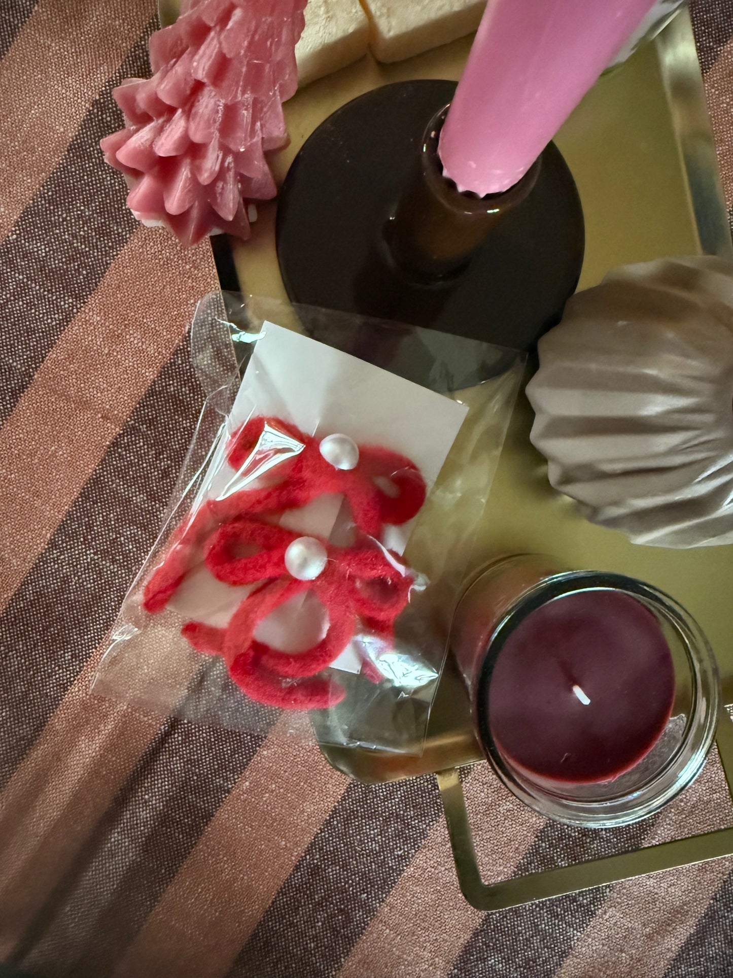 Haarknipje strik set van 2 | Rood en bruin