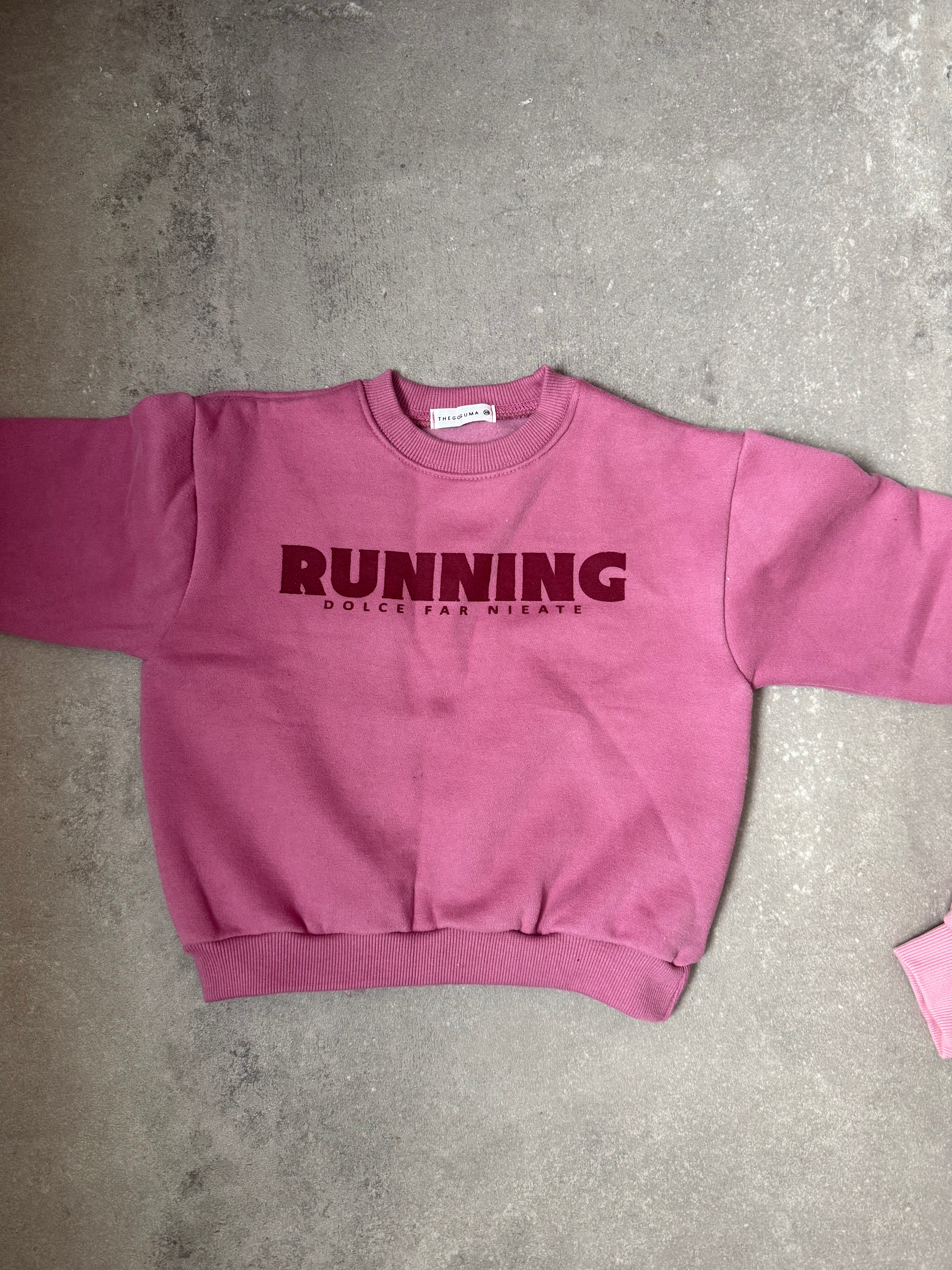 Running sweatshirt roze