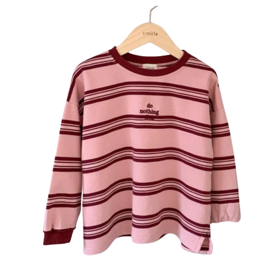 Roze streep trui