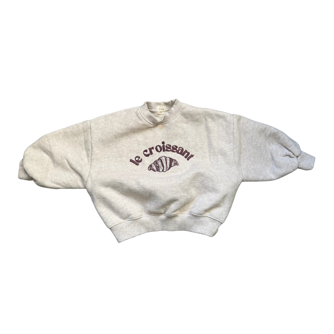 Croissant Pullover Grau/Beige