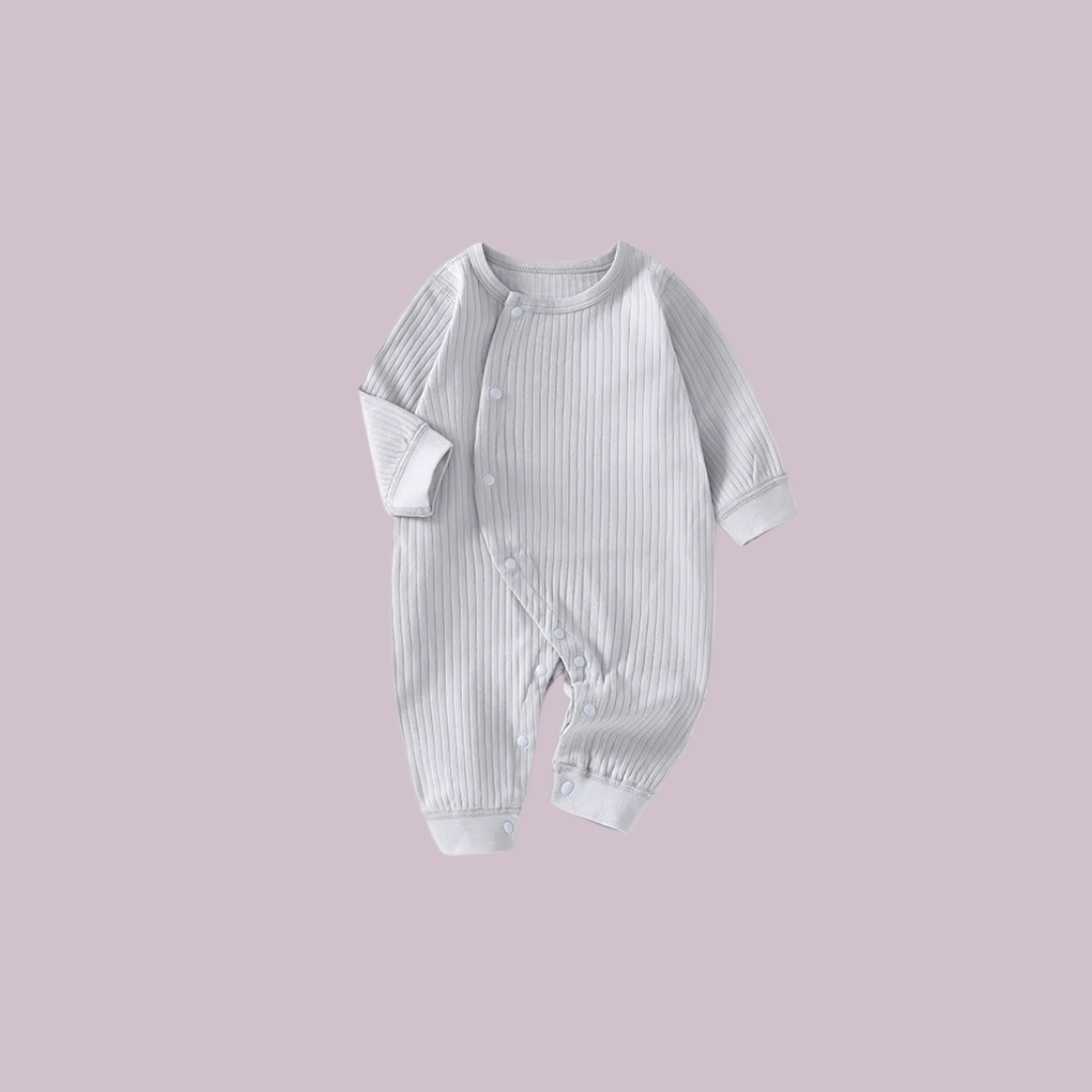 Gerippter Baby-Strampler | Blau