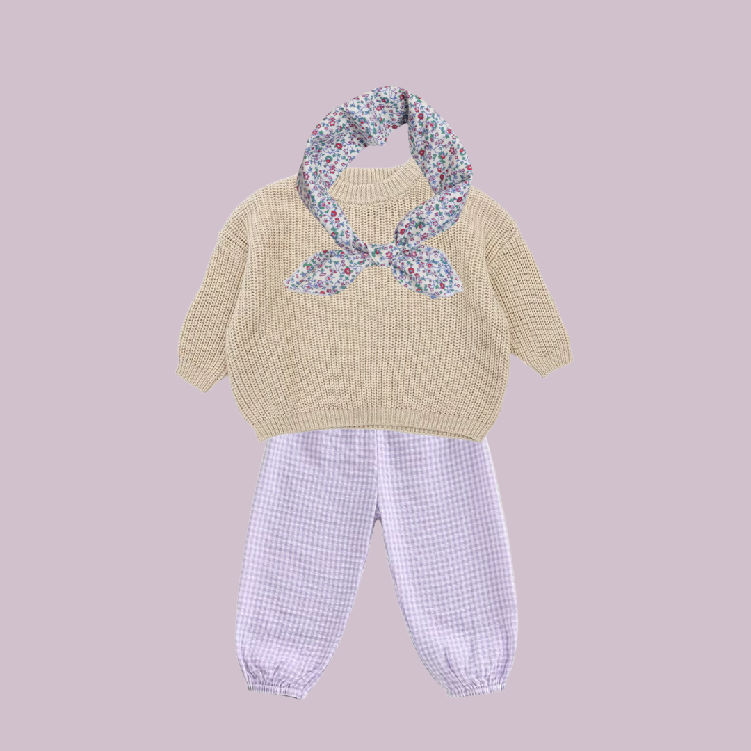 Knitted sweater bruin/beige