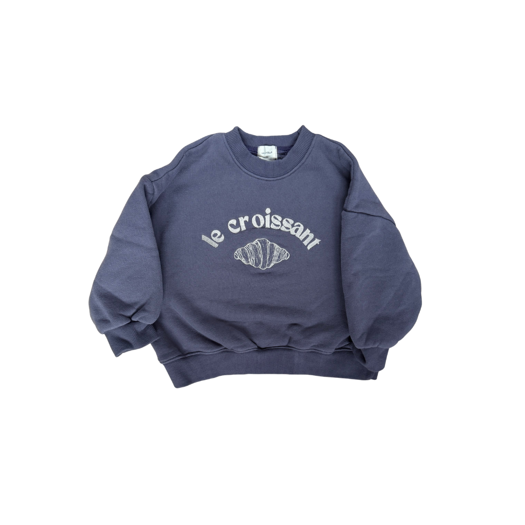 Croissant Pullover Grau/Beige
