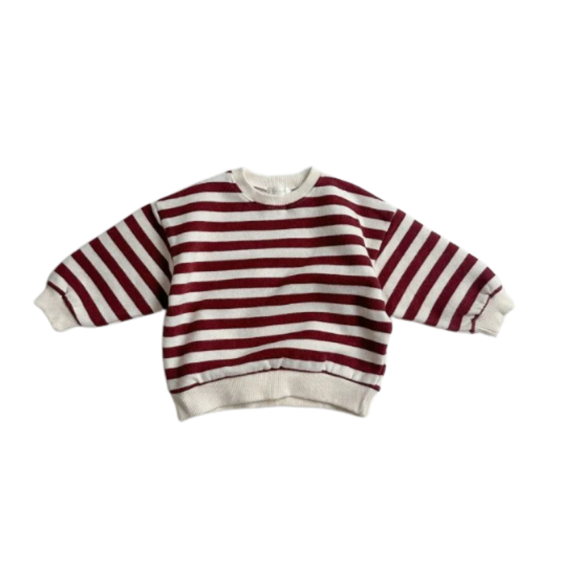 Rot-gestreifter Pullover