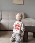 Oversized sweater trui - Rood/Grijs
