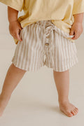 Streep shorts beige