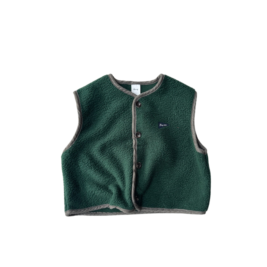 Green teddy vest