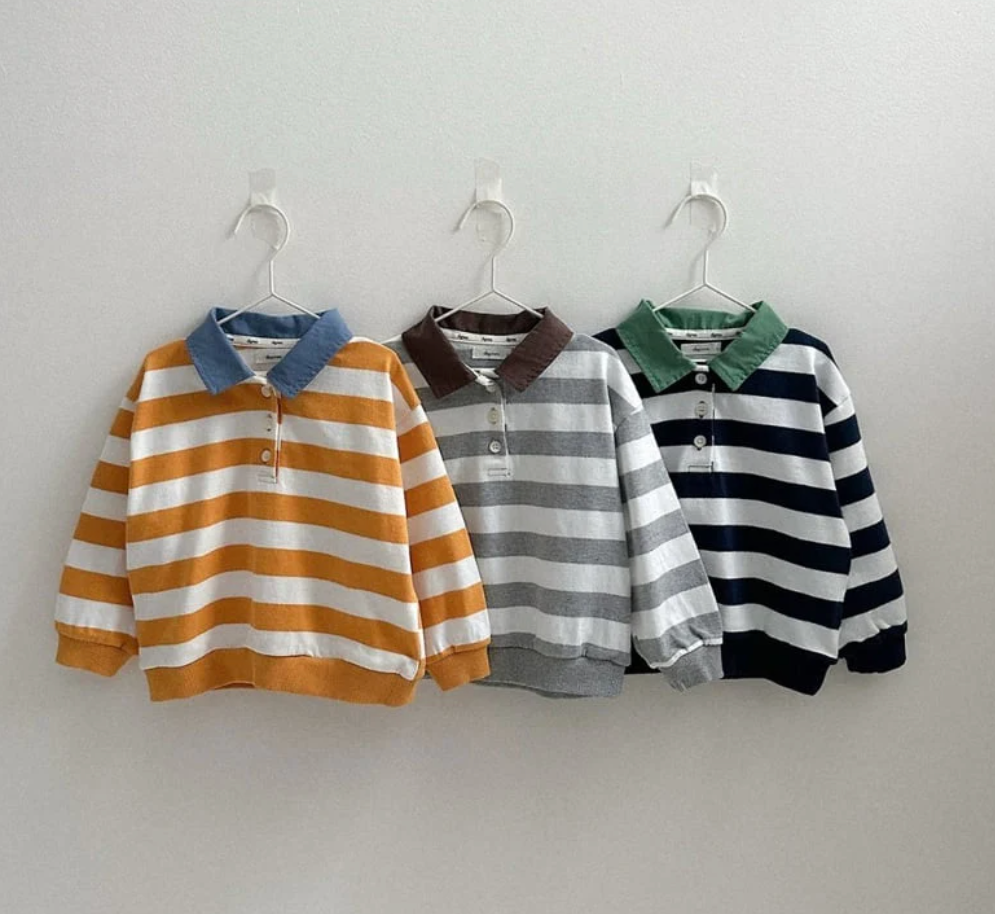 Striped Collar Sweatshirt