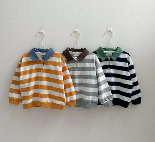 Striped Collar Sweatshirt
