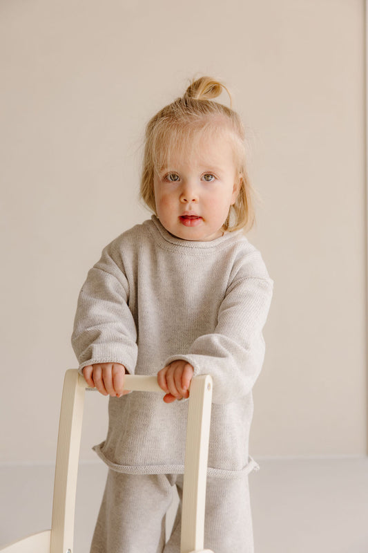 Grijze knit set lang (pre-order)