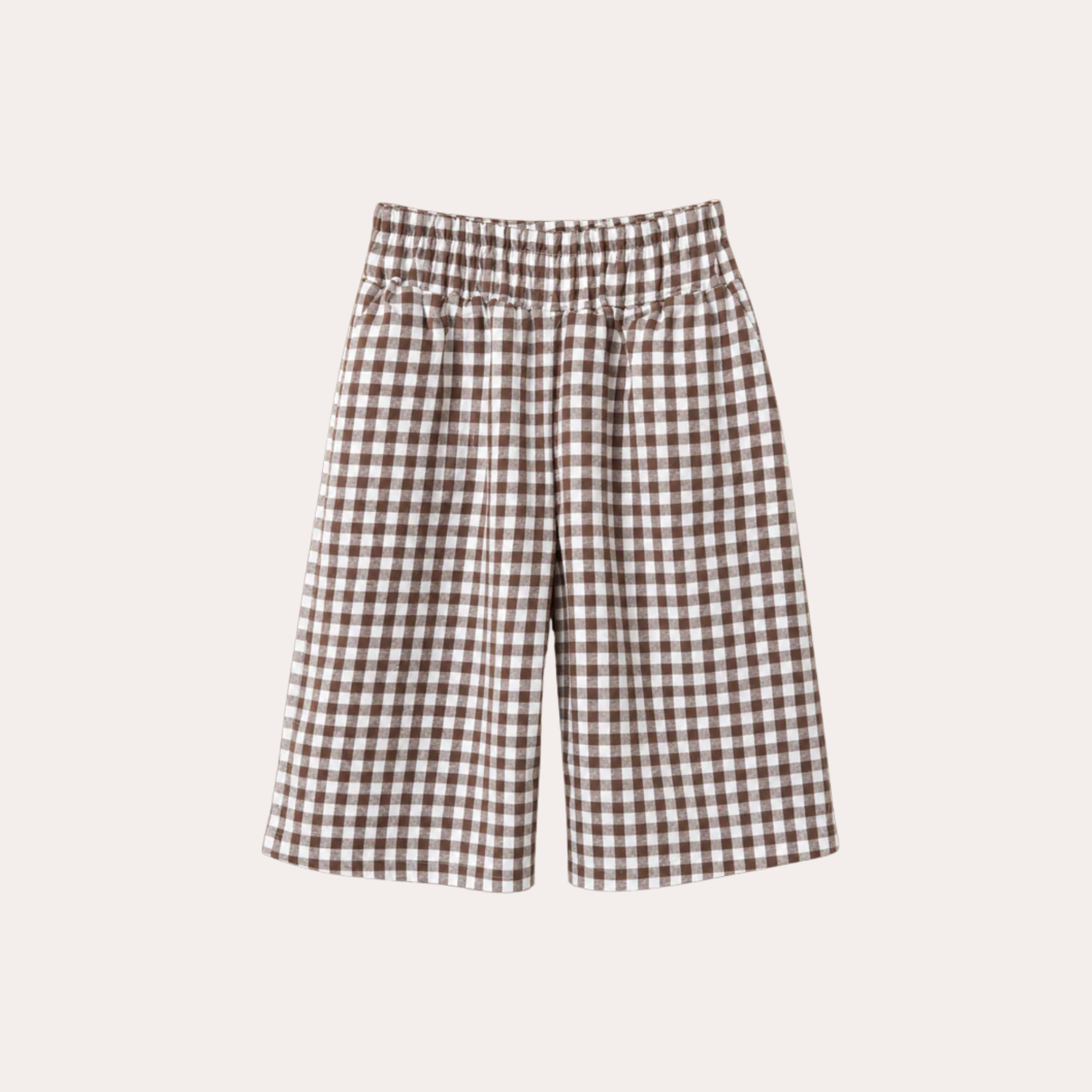 Karierte Hose weite Passform | Schokolade